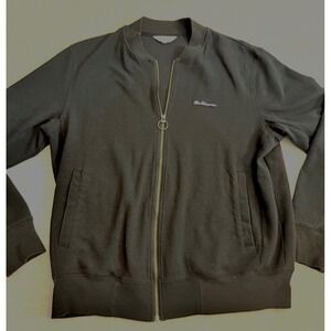 Ben Sherman Full Zip Bomber Jacket Mens Large Gray Minimalist Logo